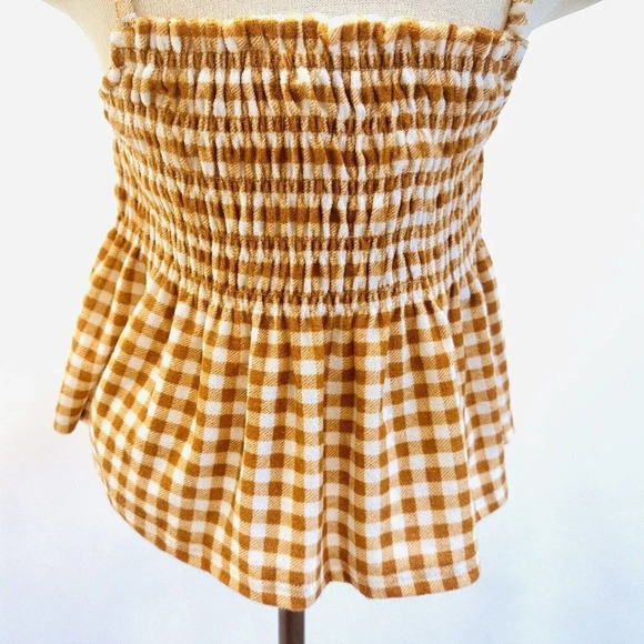 NWT SO Juniors Pullover Terry Cloth Smocked Peplum Plaid Shirred Tank Size Large - Picture 8 of 12